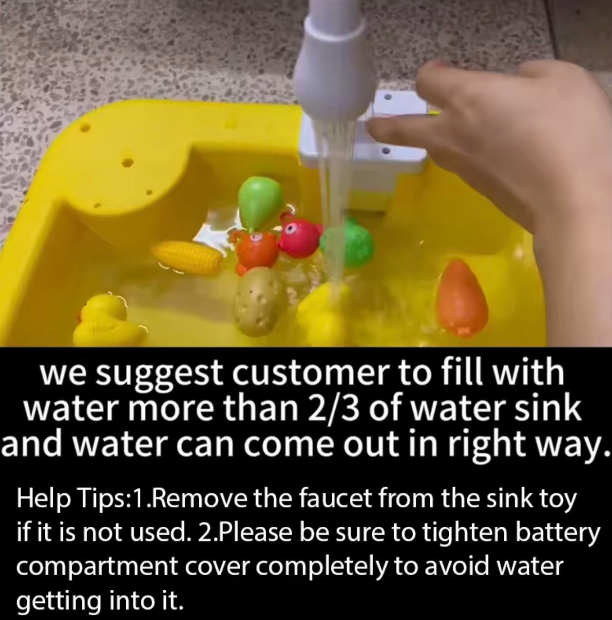 AquaPlay™ Kids Electric Kitchen Sink Toy – Running Water Pretend Play Set