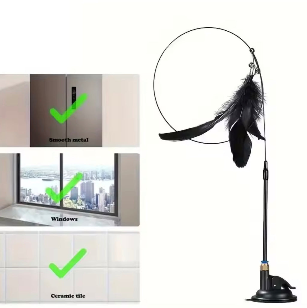 🐱 SuctionPlay™ Interactive Cat Teaser Wand
