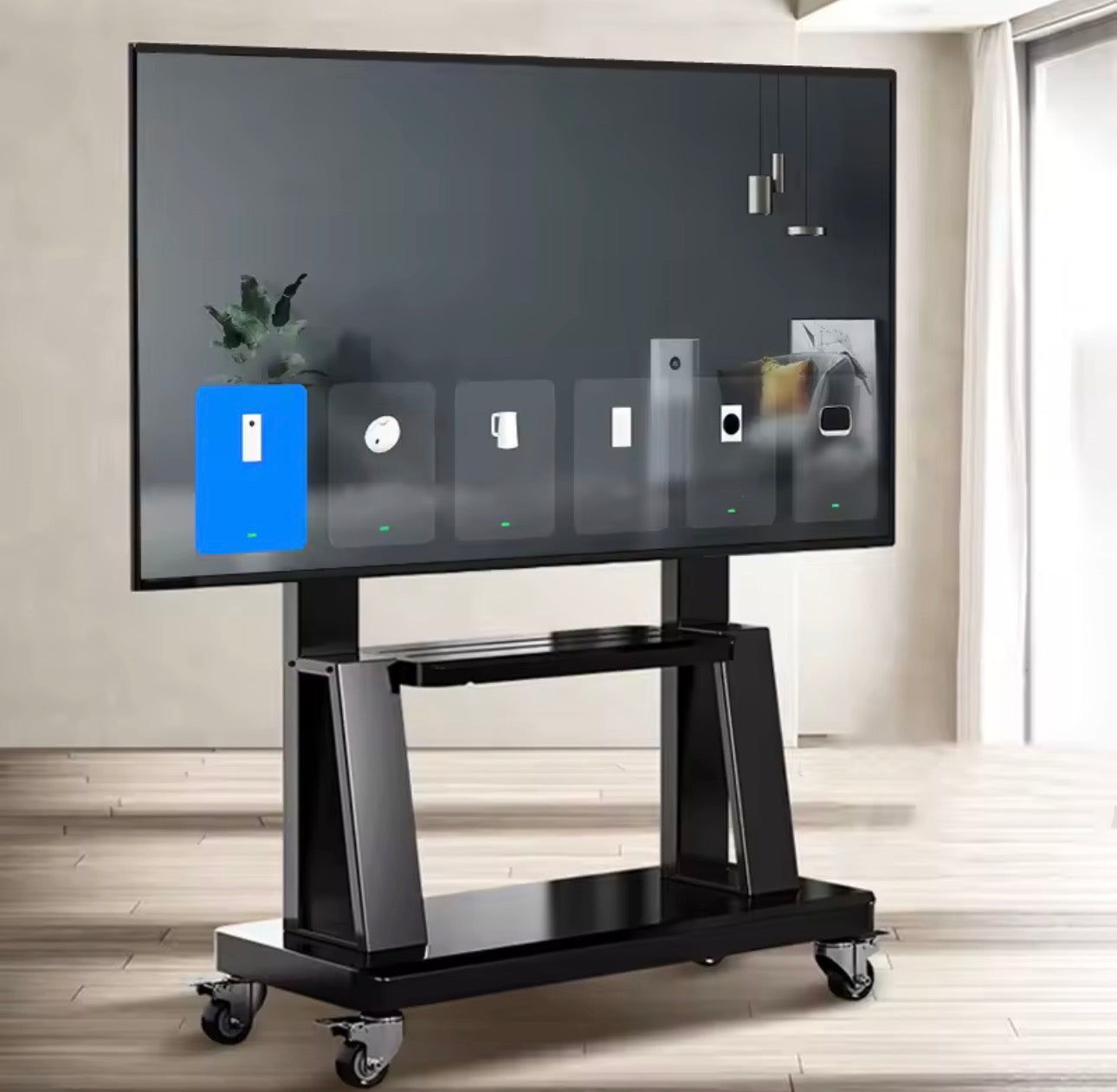 📺 Move It Anywhere — Heavy-Duty Rolling TV Stand (32–75”)