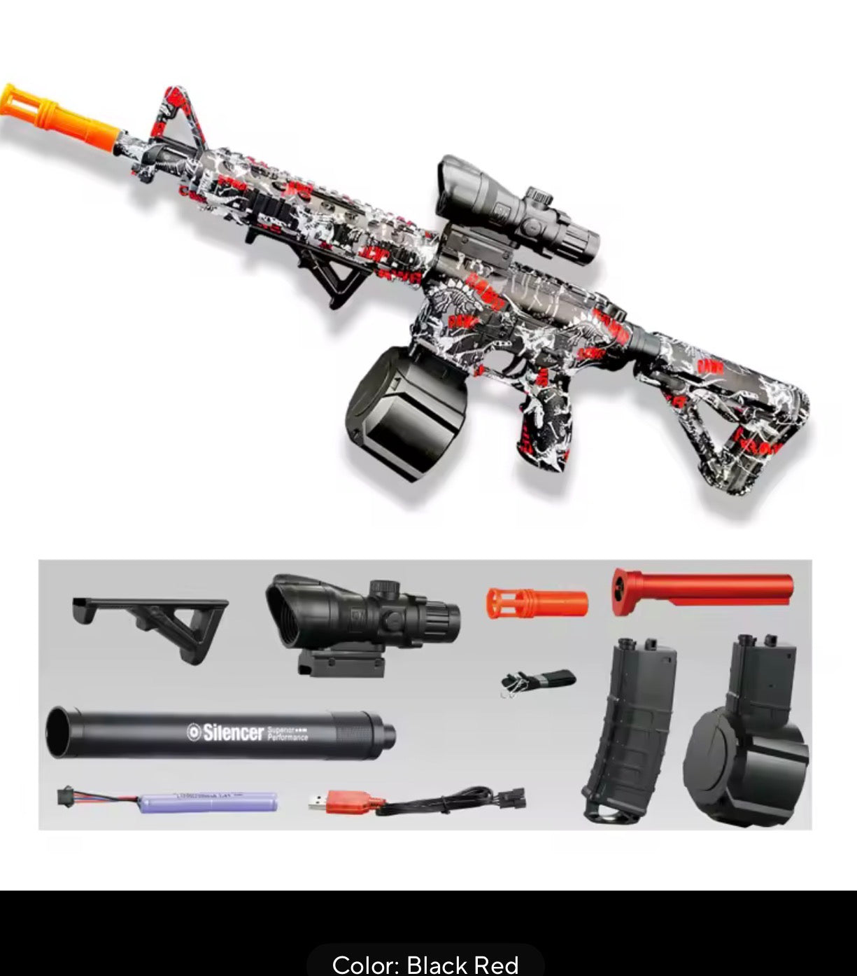 M416 Electric Gel Ball Blaster Toy – Automatic Water Bead Launcher for Outdoor Play