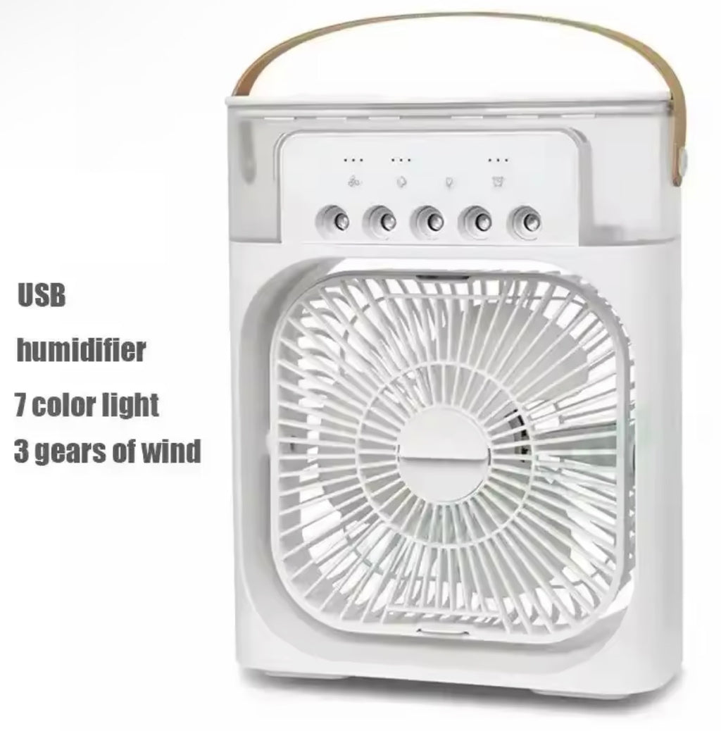 BreezeMax™ 3-in-1 Mini Air Cooler, LED Night Light & Portable Humidifier Fan