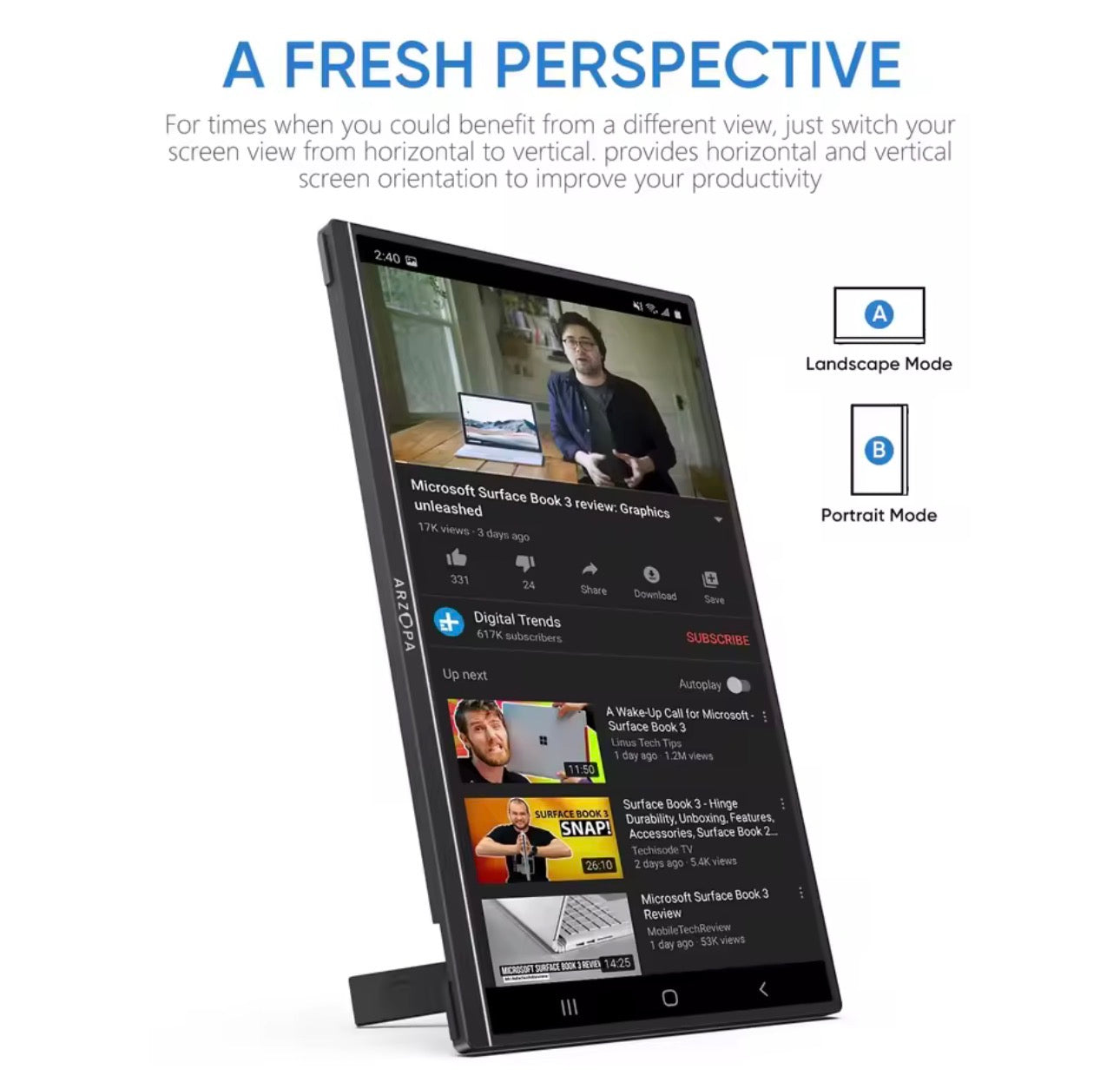 🖥️ ARZOPA 15.6” Portable Monitor — Full HD IPS Second Screen