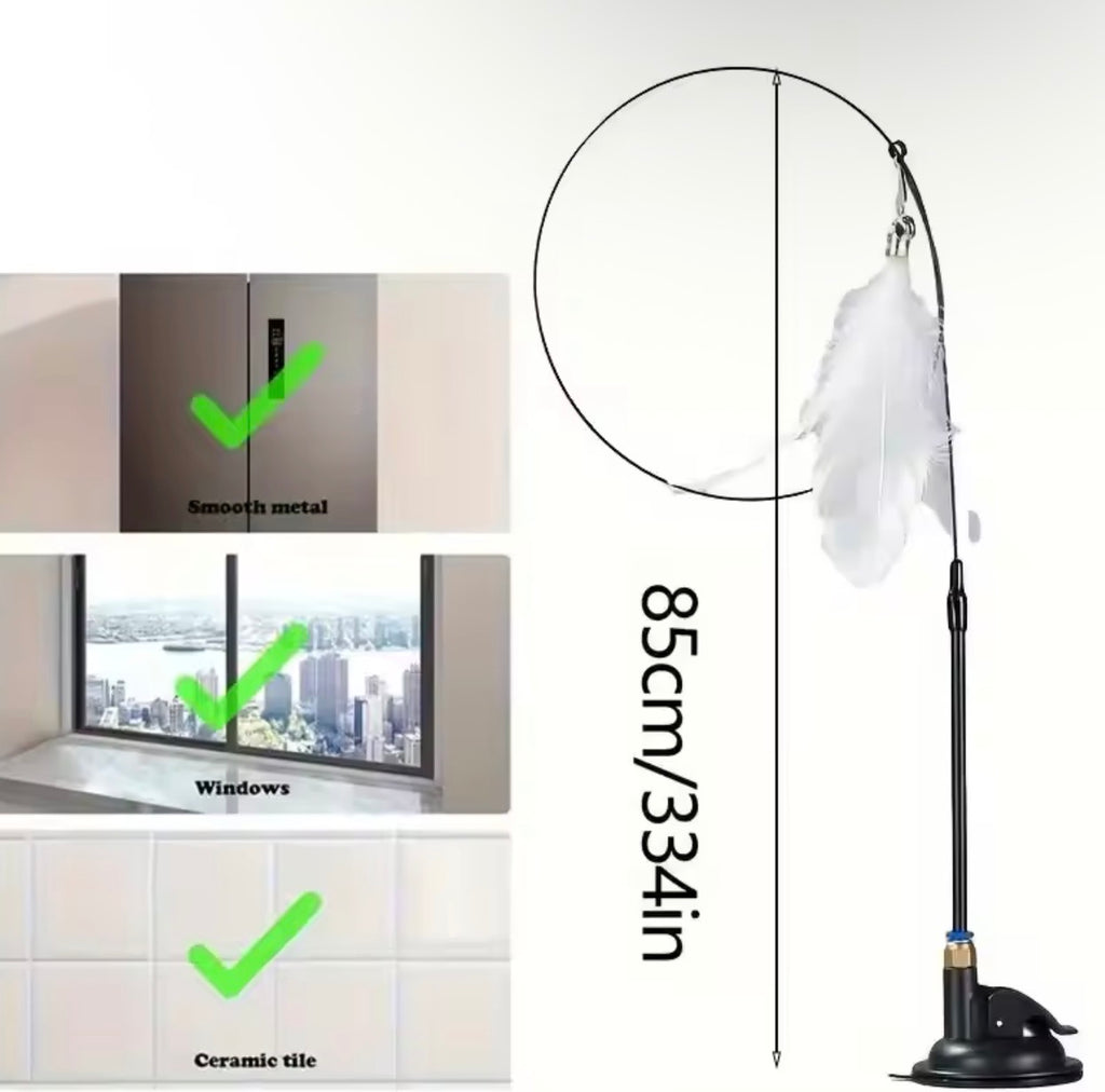 🐱 SuctionPlay™ Interactive Cat Teaser Wand