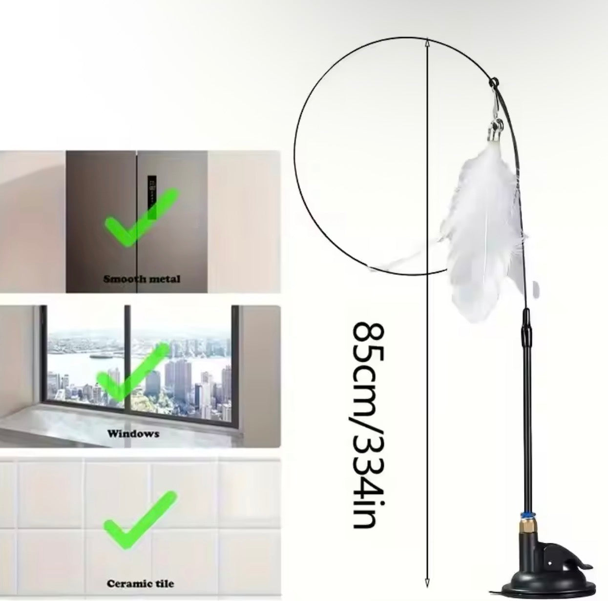 🐱 SuctionPlay™ Interactive Cat Teaser Wand