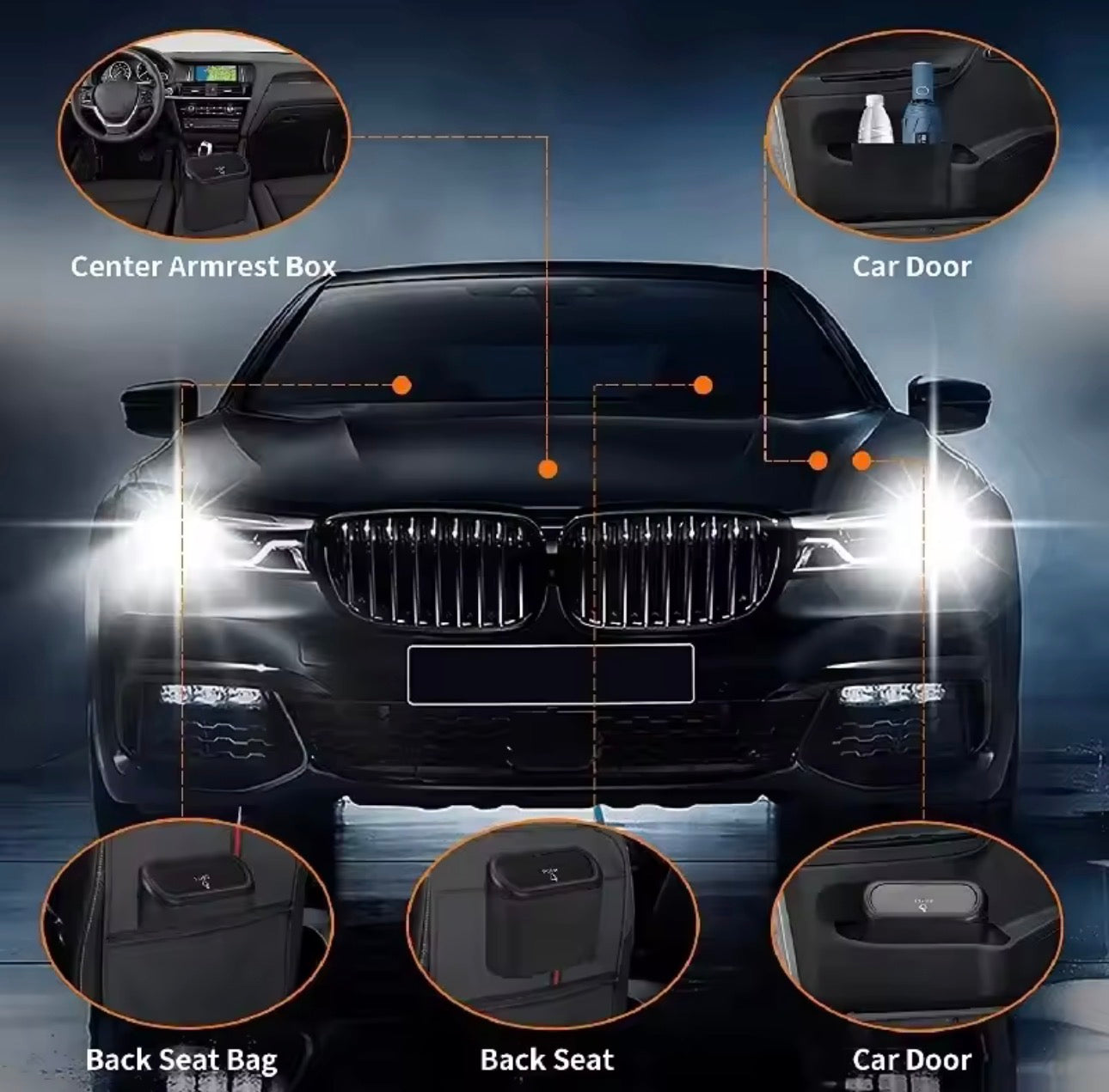 🚗 CleanRide™ Mini Car Trash Can With Lid