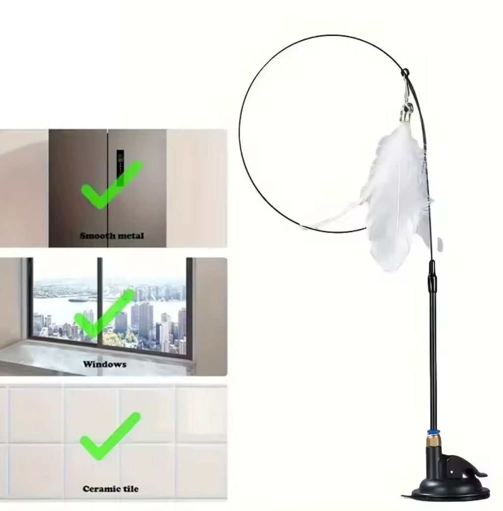 🐱 SuctionPlay™ Interactive Cat Teaser Wand