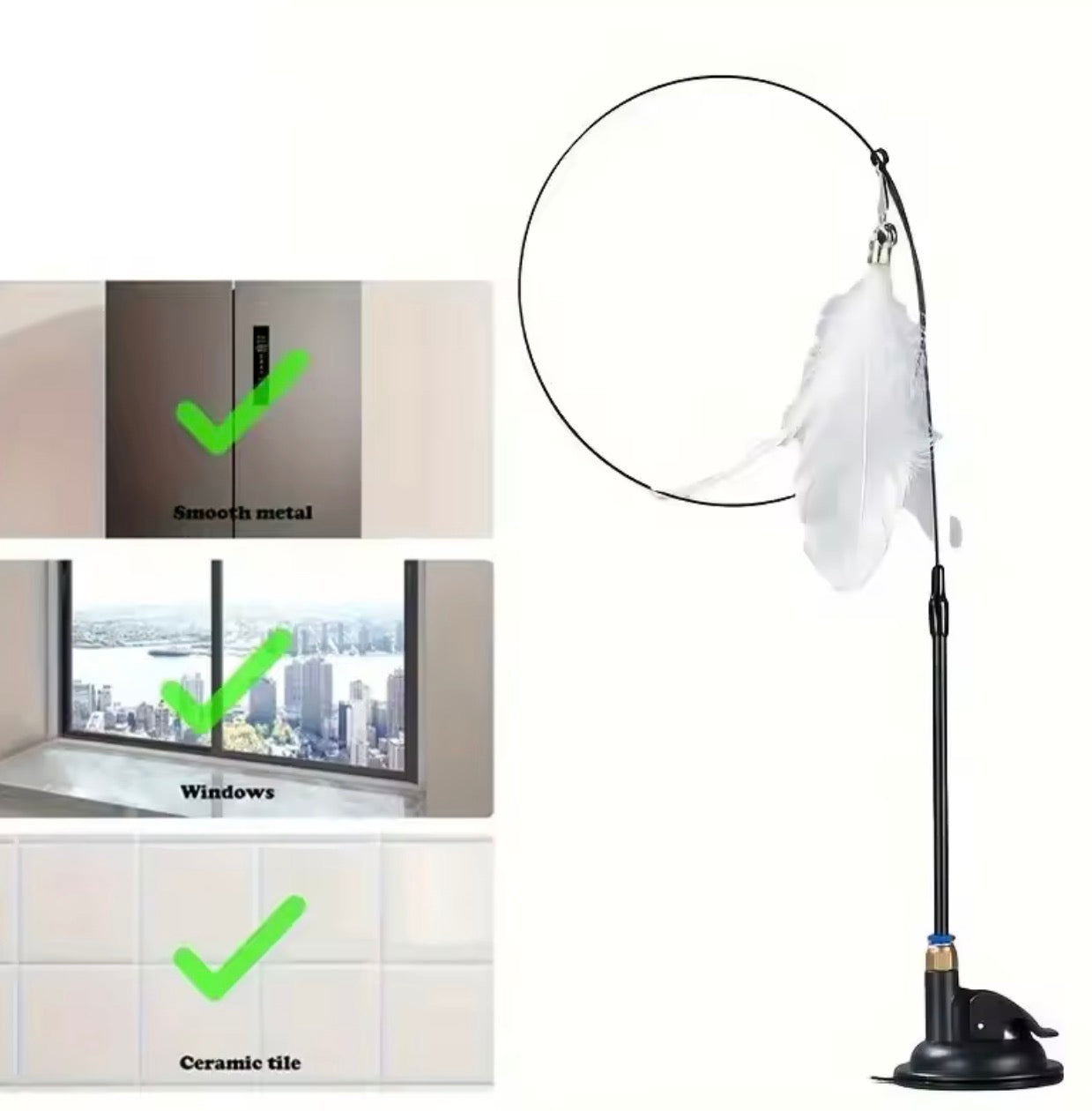 🐱 SuctionPlay™ Interactive Cat Teaser Wand