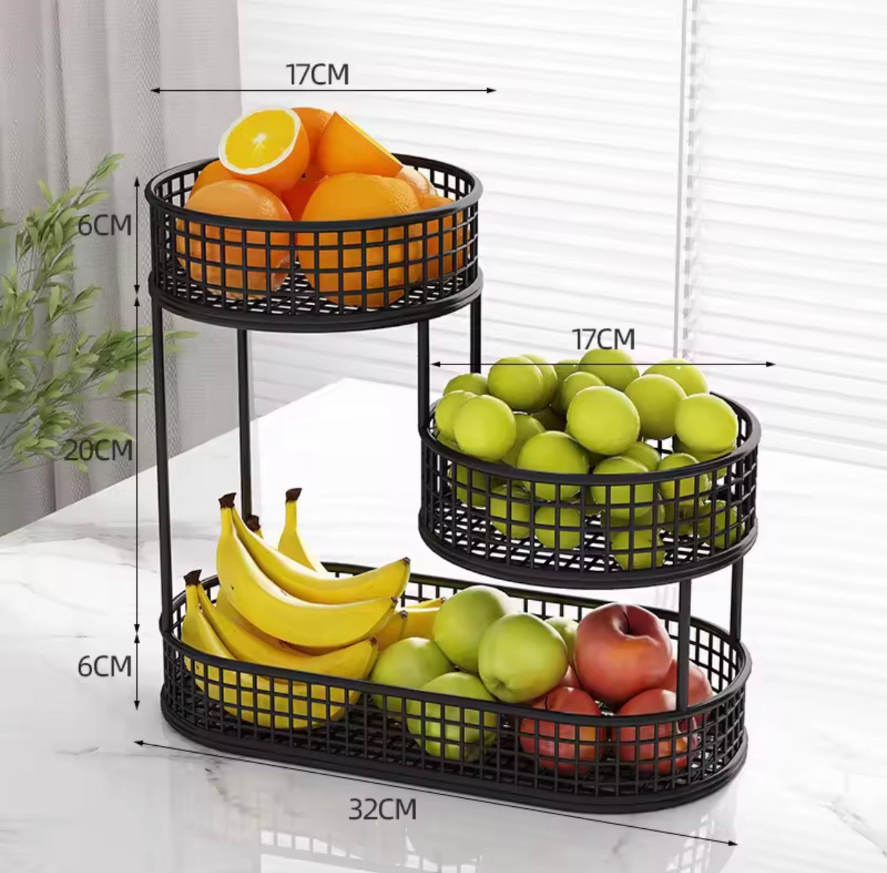 EleganceTier™ Multi-Layer Fruit Display Basket