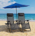 Zero Gravity Recliner Chairs (Set of 2) – Portable Folding Outdoor Lounge with Cup Holder