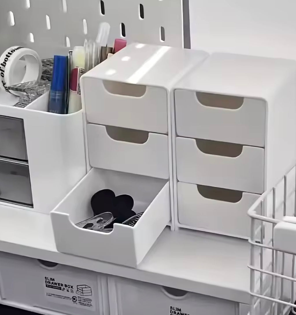 ChicVault™ 3-Tier Organizer with Drawers – Aesthetic Desk & Vanity Storage
Declutter Beautifully. Organize Effortlessly.