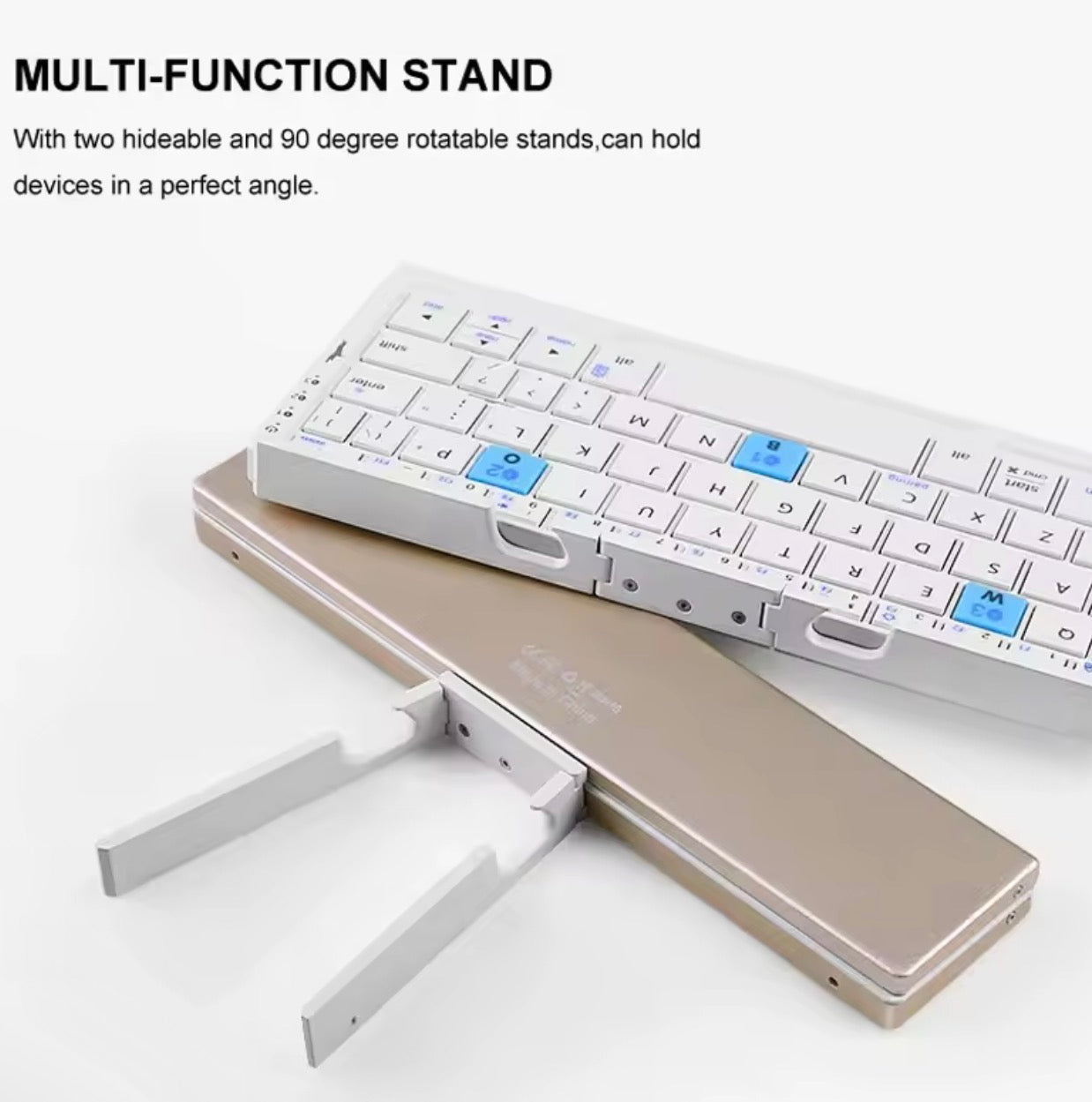BOW Mini Foldable Bluetooth Keyboard with Stand – Multi-Device Wireless Keyboard