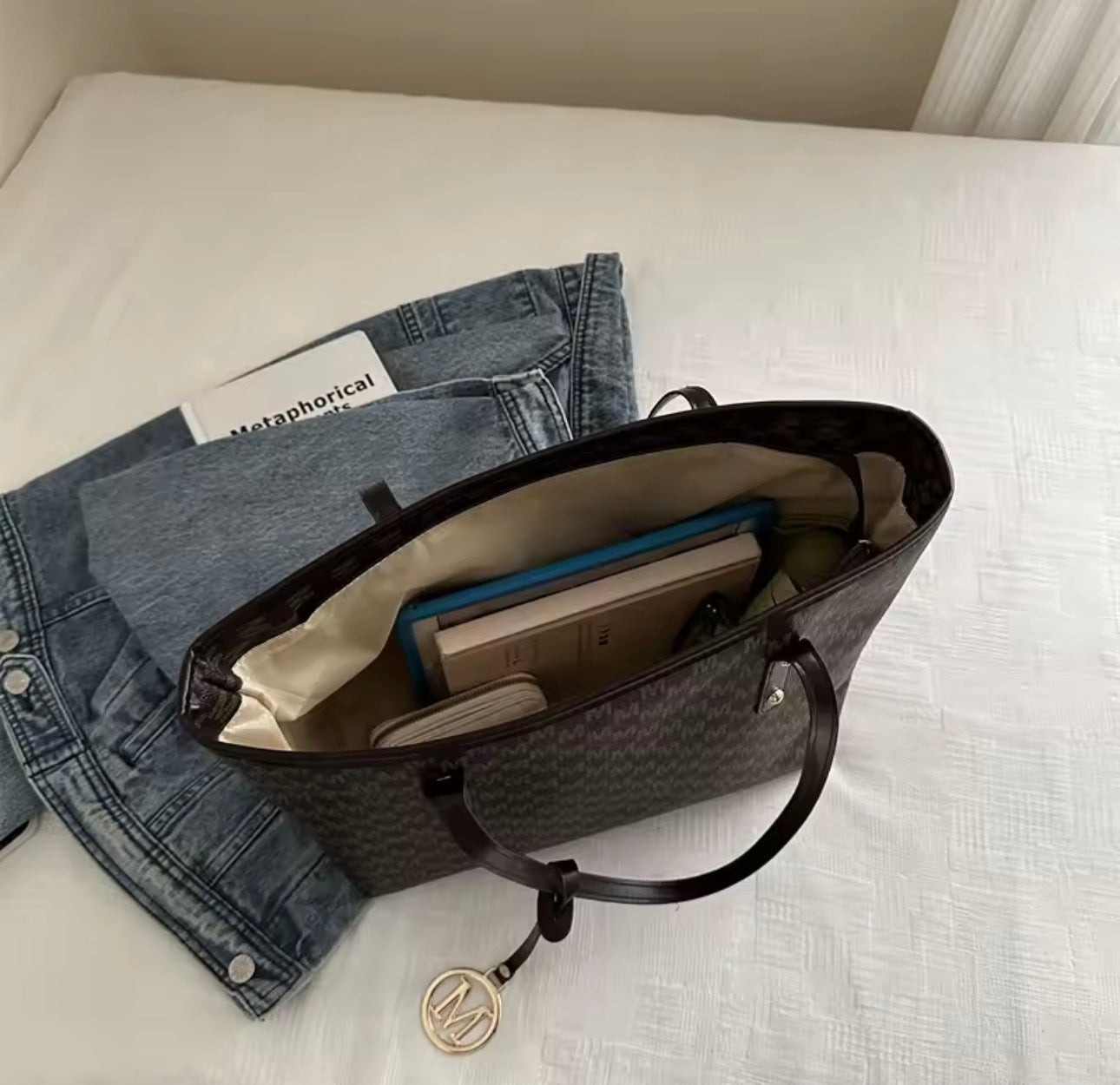 Vintage Everyday Tote Bag – Large Capacity Shoulder Bag for Work, Travel & Daily Style