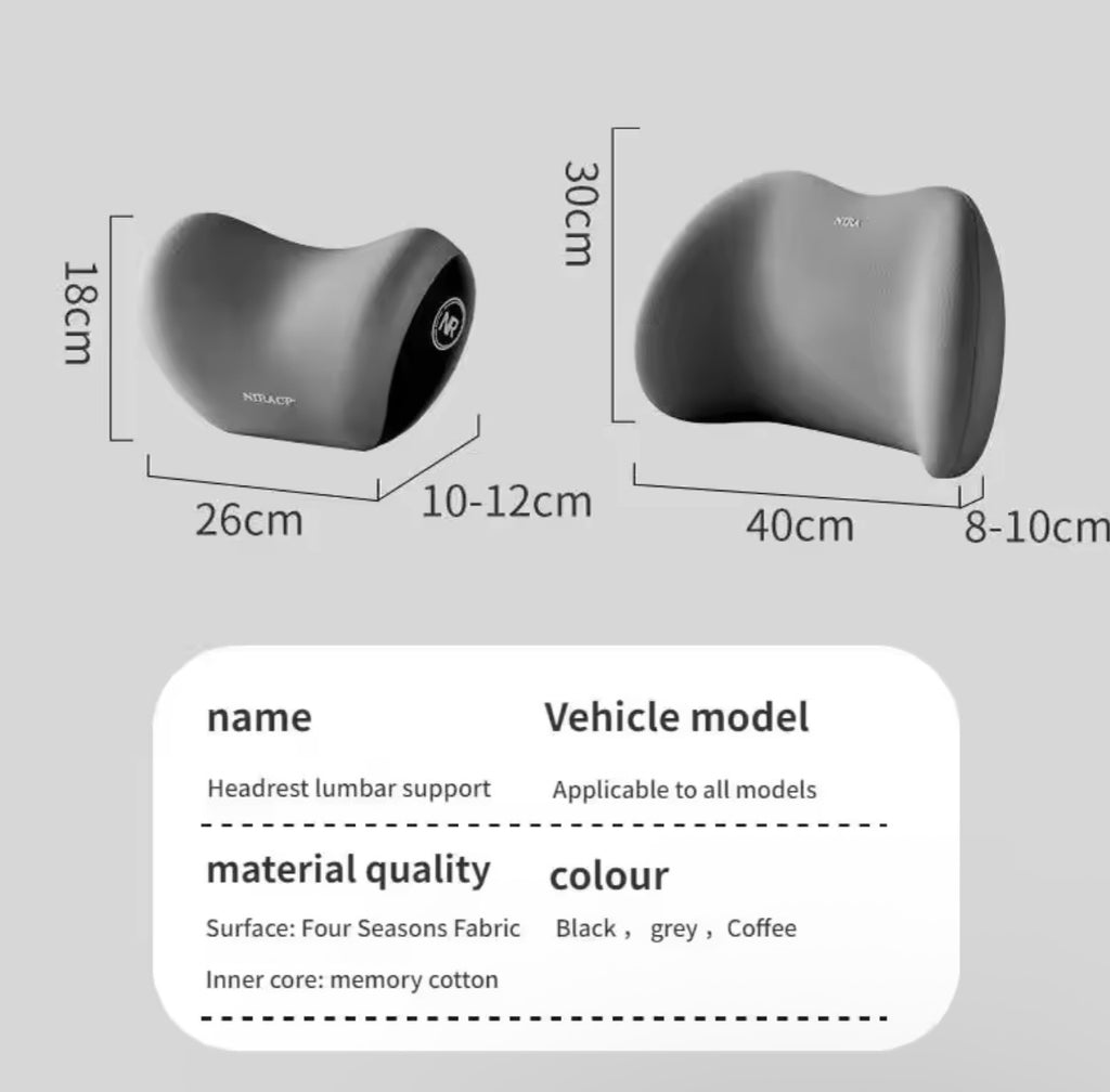 ErgoCloud™ Memory Foam Car Neck & Lumbar Support Set
