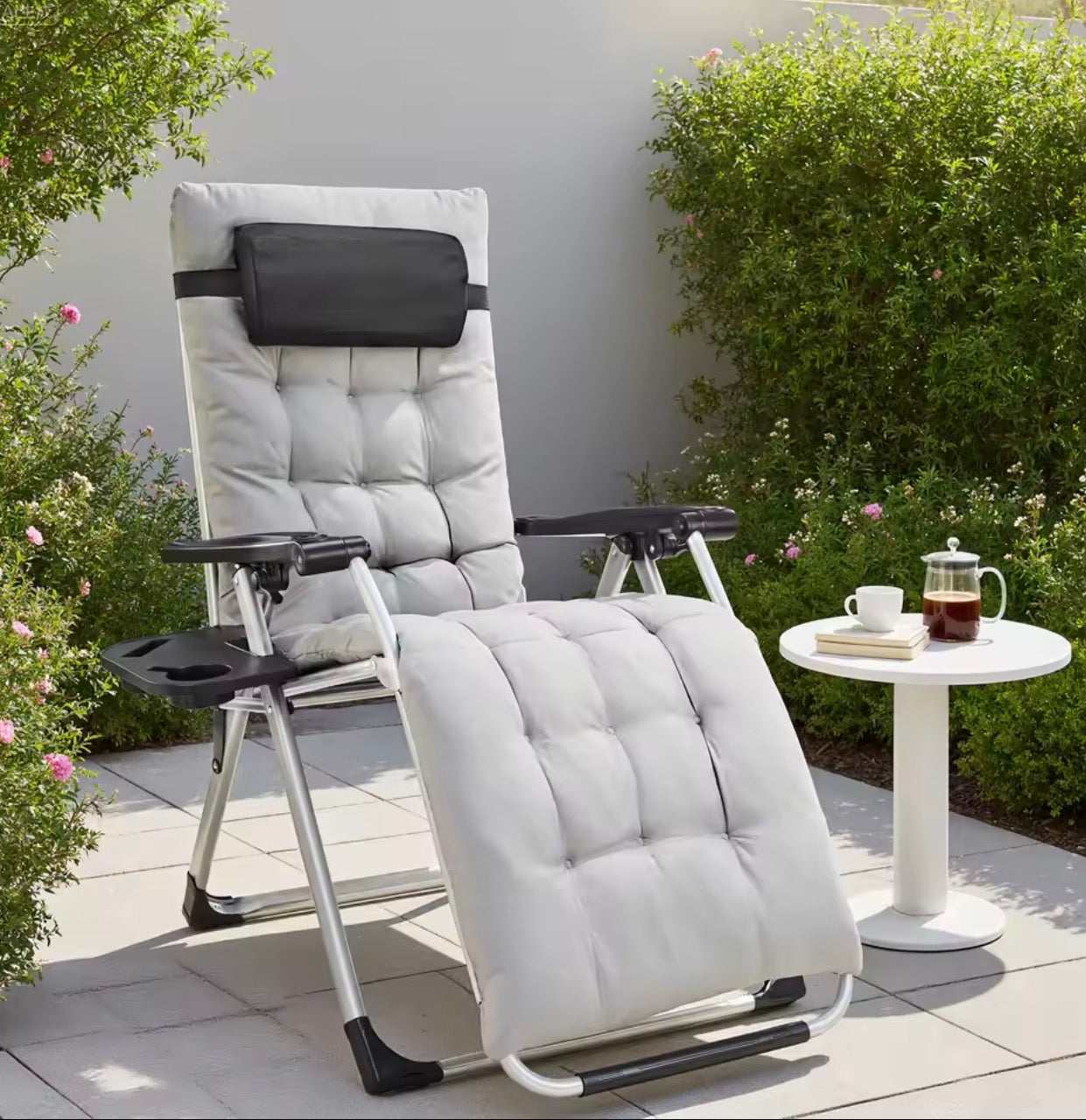 Zero Gravity Recliner Chairs (Set of 2) – Portable Folding Outdoor Lounge with Cup Holder