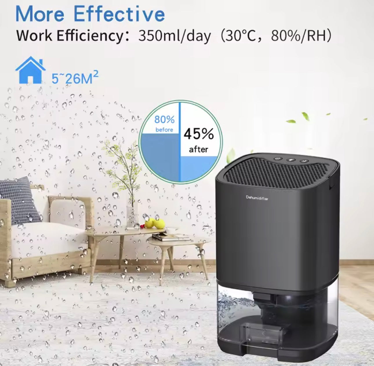 PureDry™ Portable Quiet Air Dehumidifier