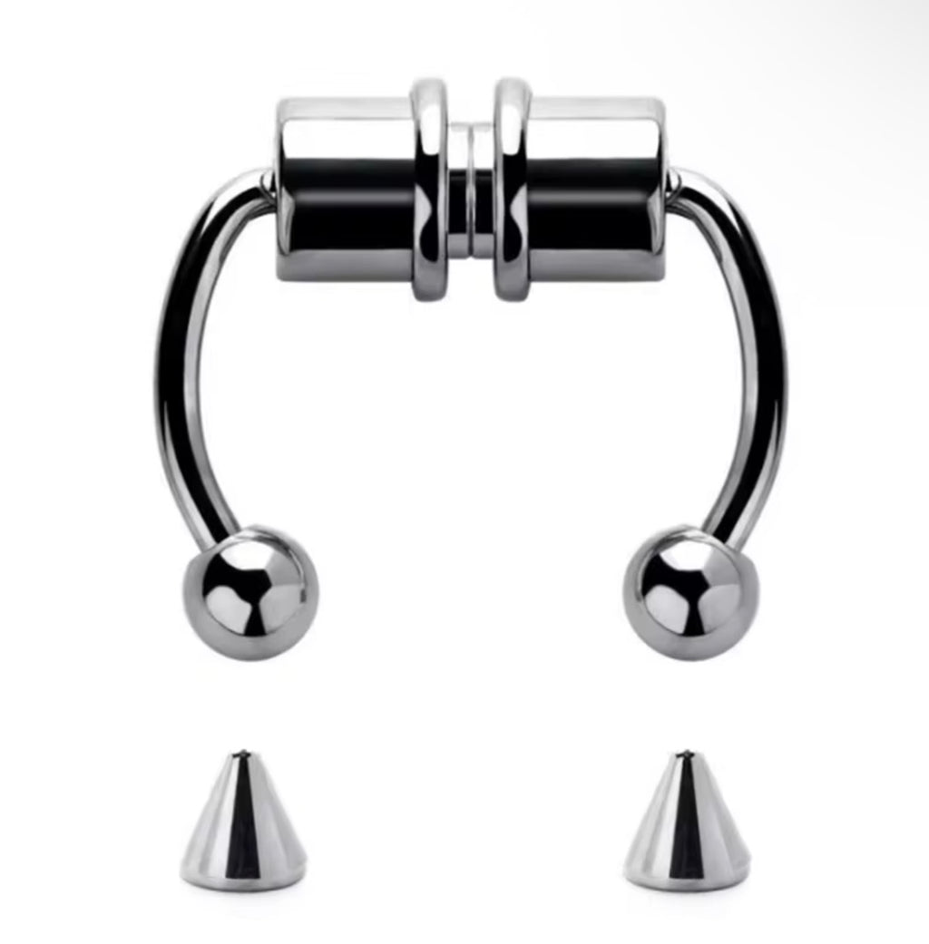 FlexiPierce™ Magnetic Faux Septum Ring – No-Piercing Stainless Steel Nose Hoop