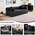 LuxeLounge™ 59” & 79” Convertible Floor Sofa Bed – Premium Foldable Futon with L-Armrests