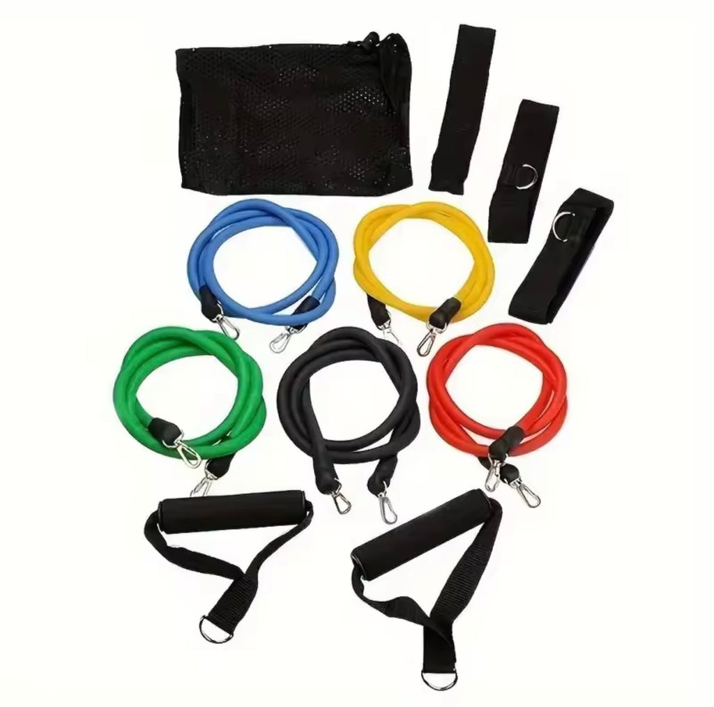 FlexCore™ 11-Piece Resistance Band Fitness Set – Portable Home Workout System