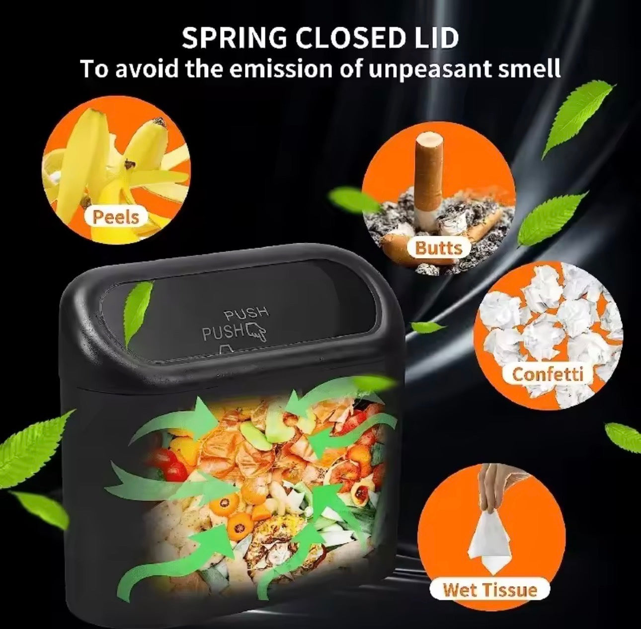🚗 CleanRide™ Mini Car Trash Can With Lid