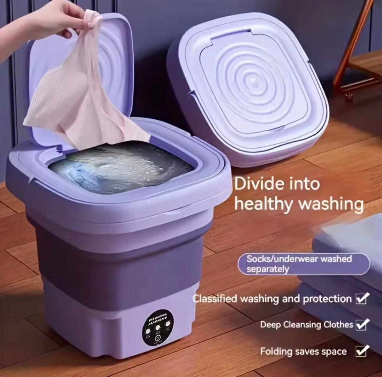 🧺 MiniWash Pro™ 8L Foldable Portable Washing Machine