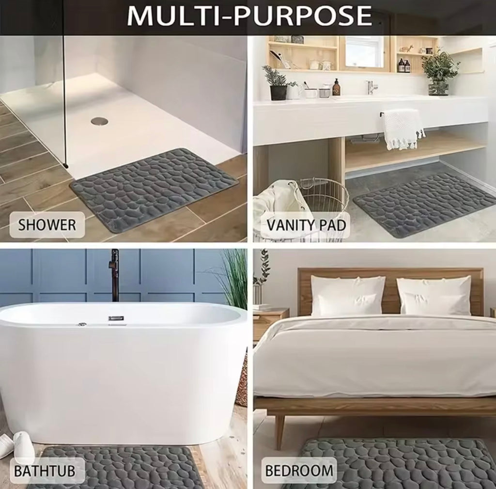 SafeStep™ 3D Non-Slip Bathroom Mat – Absorbent, Quick-Drying, Machine Washable