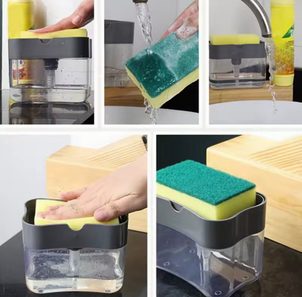 CleanPress™ 2-in-1 Soap Pump & Sponge Dispenser