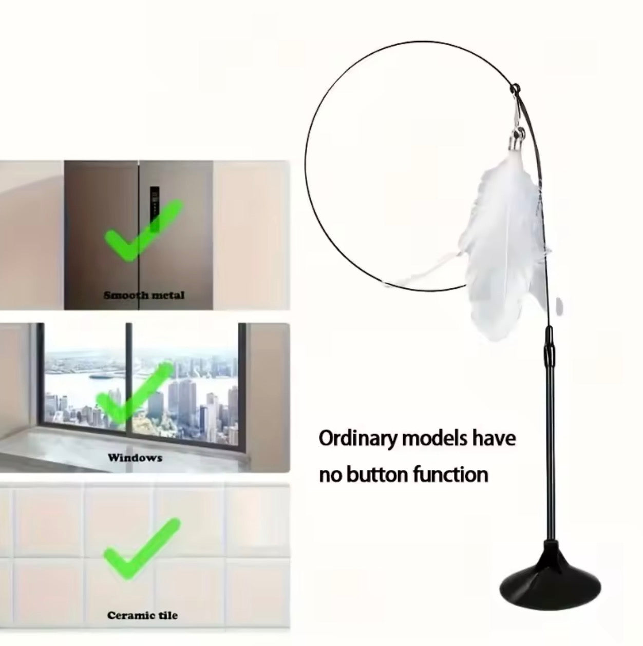 🐱 SuctionPlay™ Interactive Cat Teaser Wand