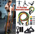 FlexCore™ 11-Piece Resistance Band Fitness Set – Portable Home Workout System