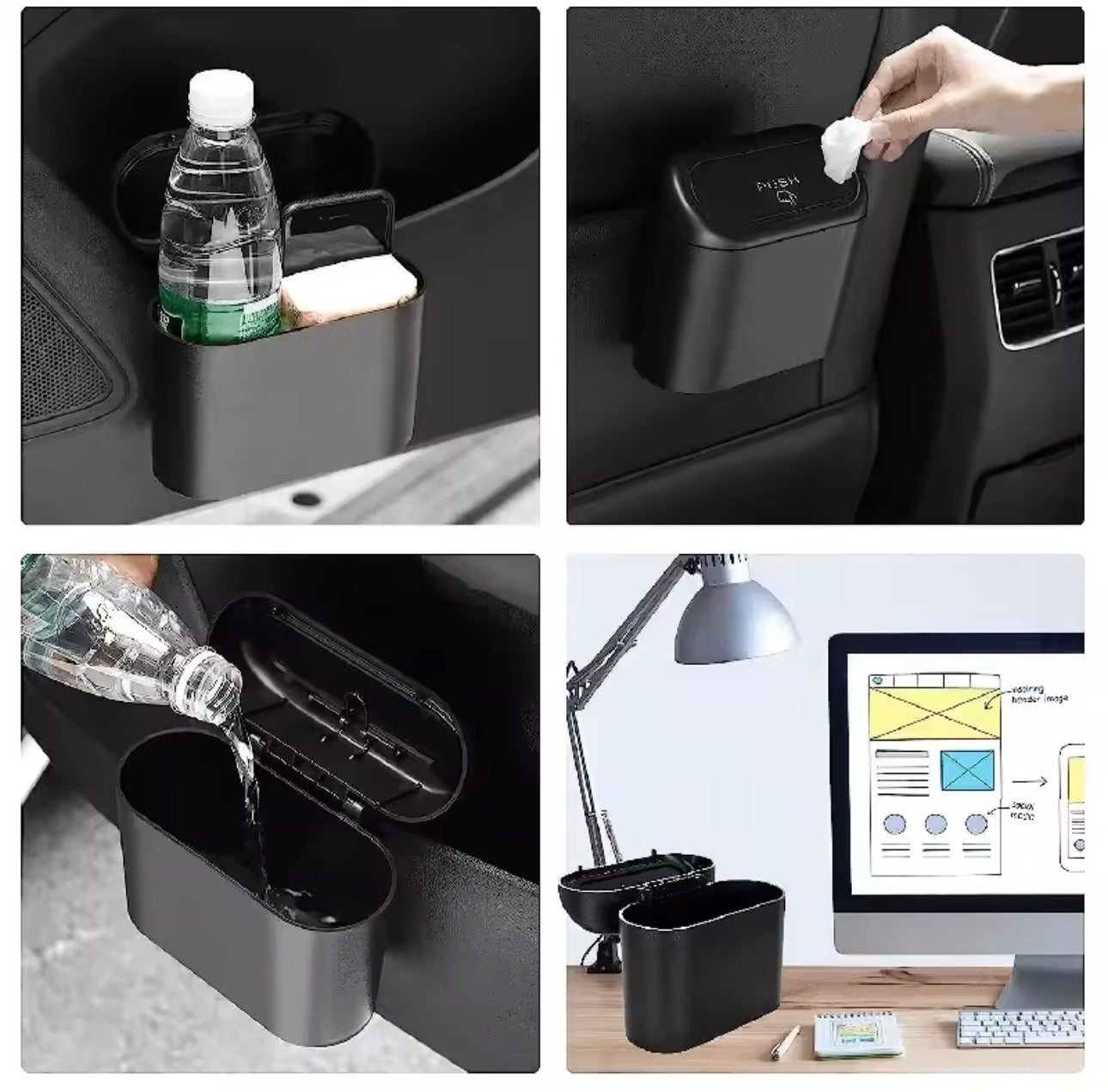 🚗 CleanRide™ Mini Car Trash Can With Lid