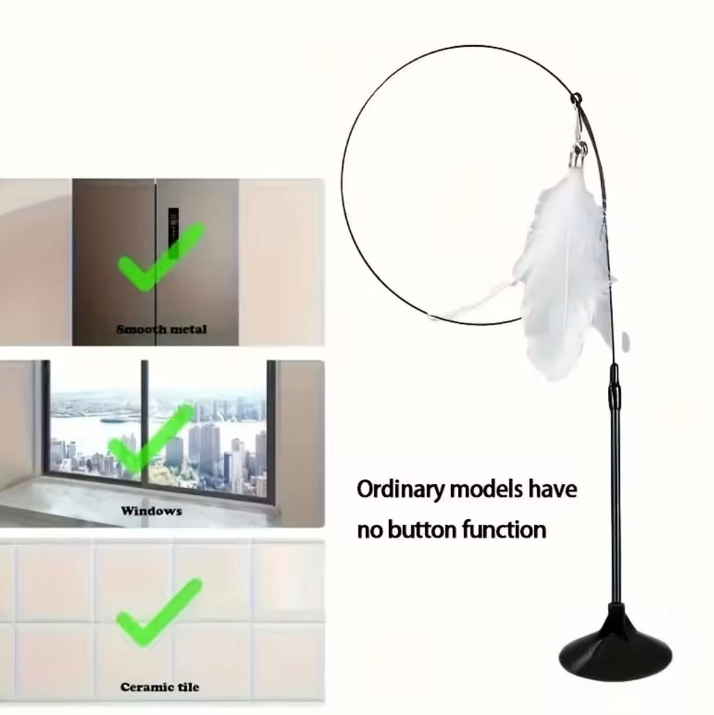 🐱 SuctionPlay™ Interactive Cat Teaser Wand