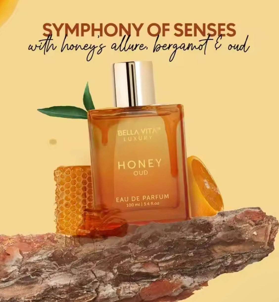 Bella Vita Luxury Honey Oud 100ML Eau De Parfum — Long‑Lasting Arabian Unisex Fragrance