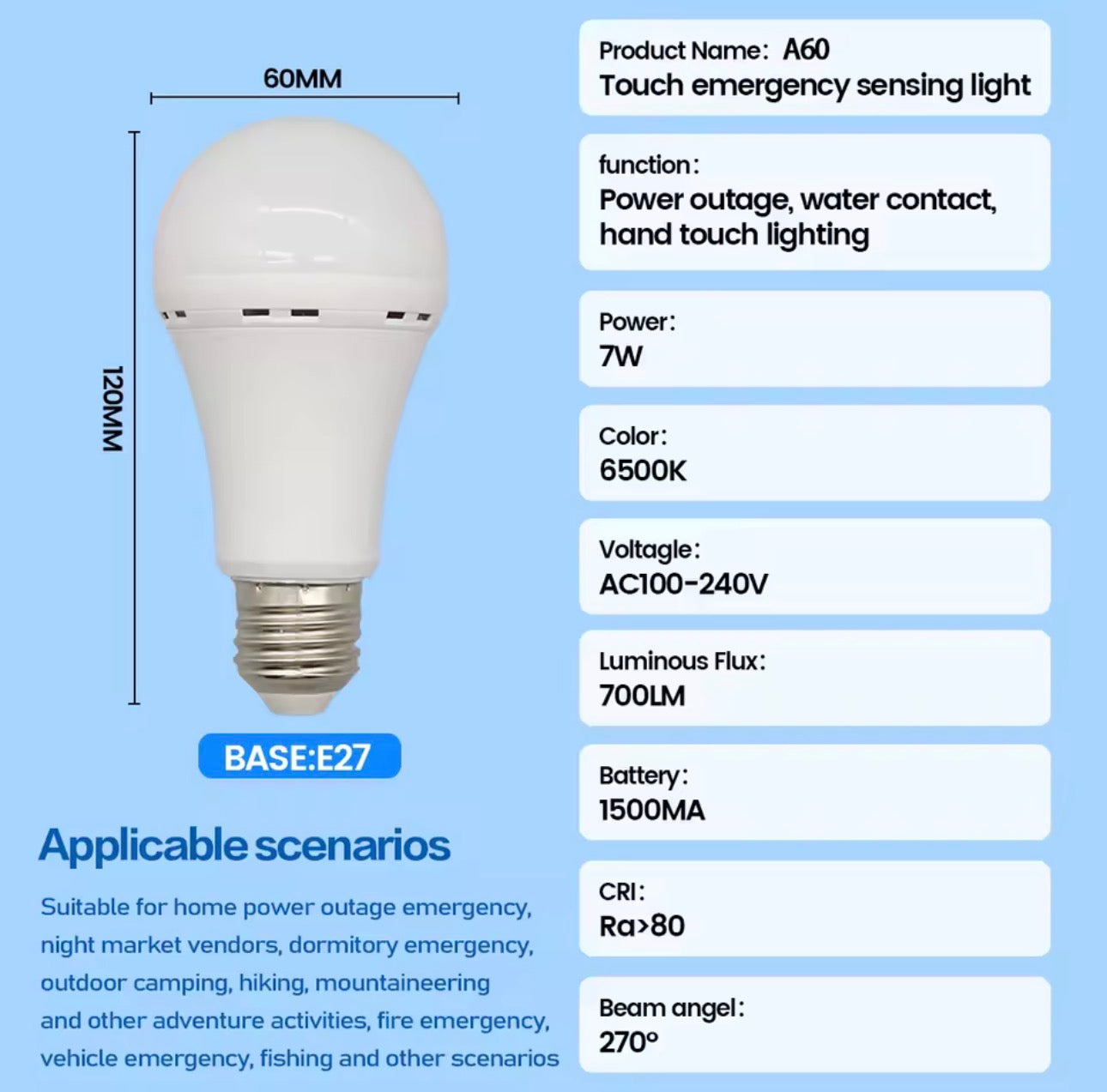 PowerGlow™ Rechargeable Emergency LED Bulb